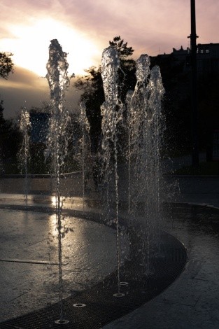 Аллея фонтанов на площади Ленина г. Благовещенск
