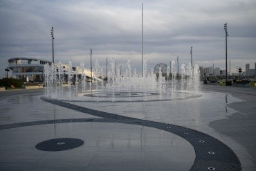 Аллея фонтанов на площади Ленина г. Благовещенск